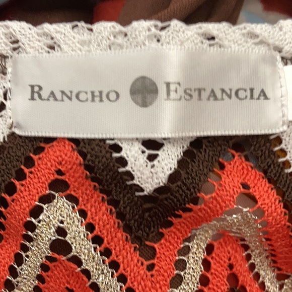Rancho Estancia Aztec Patterned Tie Back Open Knit  Poncho Top Size Large - Picture 9 of 11